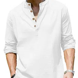 Navkanj Band Collar Roll-Up Sleeves Straight Short Kurta image 3