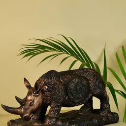 SOWPEACE Brown Rhino Figurine Showpiece-image-28