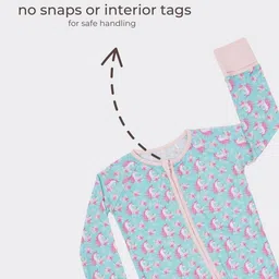 THE PLUSH CLUB Infants Unicorn Dreamland Printed Round Neck Rompers image 5