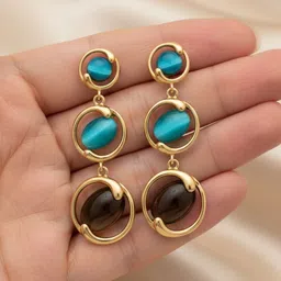 FLAURI Circular Drop Earrings image 3