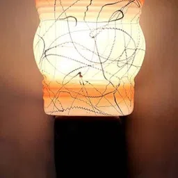 1ST TIME Orange & Orange Textured Wood Contemporary Abstract Shaped Shaped Wall Lamp-picture-26