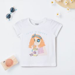 max Girls Printed Applique T-shirt-image-106