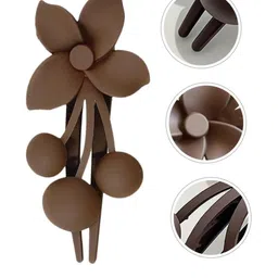 DIVASTRI Women Set of 4 Matte Finish Floral Claw Clip image 3