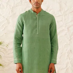 JAYPORE Mandarin Collar Pure Cotton Straight Kurta-picture-45