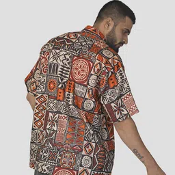 BROWN BROTHERS Unisex Relaxed Opaque Printed Casual Shirt image 2