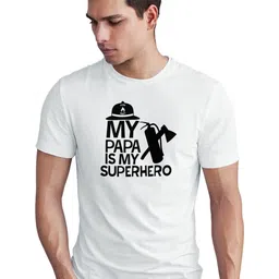 Seekbuylove Firefighter Papa Typography Printed Pure Cotton Bio Finish T-shirt-picture-23