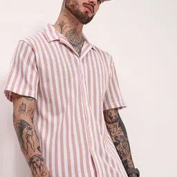 SHOWOFFFF Men Comfort Striped Casual Shirt-picture-29