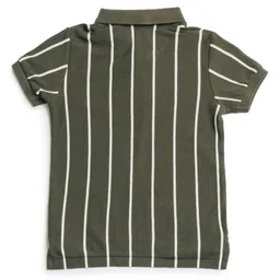 U.S. Polo Assn. Kids Boys Brand Logo Striped Polo Collar Pockets T-shirt image 2