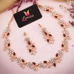Anouk Gold-Plated Artificial Stones Studded Necklace With Earrings-picture-42