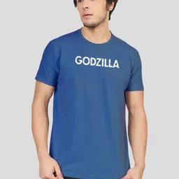 Greylongg Men Godzilla Typography Printed Round Neck Cotton T-shirt-picture-28