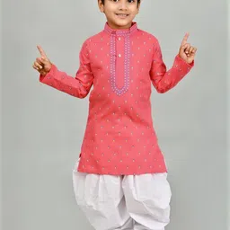 HUMAN CHOICE Kids-Boys Printed Cotton Blend Kurta Sets-picture-18