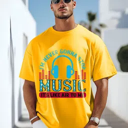 AUSK Typography Printed Round Neck Drop-Shoulder Sleeves Oversized Cotton T-Shirt-picture-17