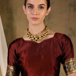 MANVAA Woven Design Zari Silk Blend Banarasi Saree image 3