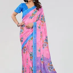 Moda Rapido Floral Poly Georgette Designer Saree-picture-18