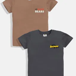 YK X Minute Mirth Boys Pack of 2 Printed Round Neck T-shirts-picture-31