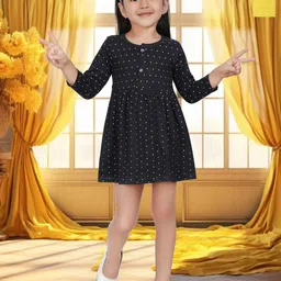 KIDEEZGUILD Pack Of 2 Girls Polka Dot Printed Fit & Flare Dress-picture-44
