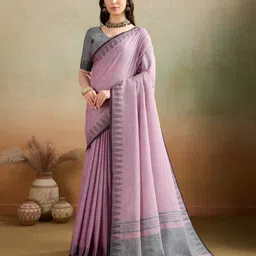 VASTRA-THE FACTORY STORE Women Geometric Woven Design Saree image 4
