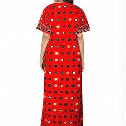 AAKARSHANA CREATION Red Pure Cotton Maxi Printed Nightdress-picture-30