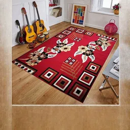 Alina International Red And White Floral Anti-Skid Carpet-picture-17