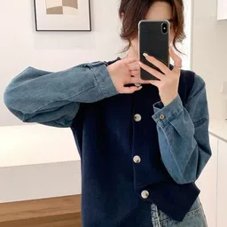 StyleCast Women Round Neck Sleeveless Cardigan Sweaters-image-70