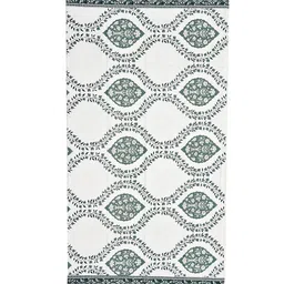 Aura White And Green 3 Pieces Printed 250 GSM Cotton Towel Set image 3