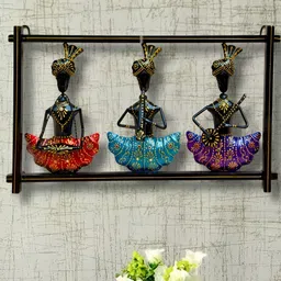 RSN Black & Red 3 Rajasthani Musician Metal Wall Hanging-picture-14