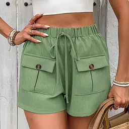 KPOP Women Regular Fit Cargo Shorts-image-30