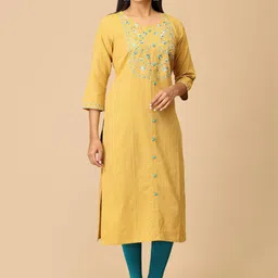 MAKEOVER FASHIONS Floral Embroidered Thread Work Thread Work Kurti image 5