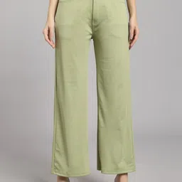Veltick Women Baggy Mid-Rise Parallel Trousers-image-6