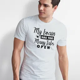 Seekbuylove Typography Printed Round Neck Short Sleeves Regular Fit Cotton T-shirt image 4