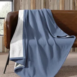 bsb home Grey & White Fleece AC Room 400 GSM Double Bed Blanket-picture-10