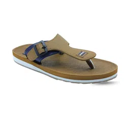 Trekiva Men Tan Fabric Flip Flops image 5