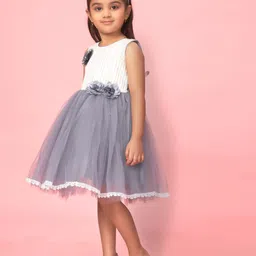 BAESD Striped Net Fit & Flare Midi Dress image 4