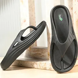 doctor health super soft FOOTUP Pair Of 1 Men's Black Flip Flops-picture-37