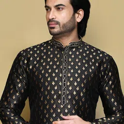 RANAK Men Ethnic Motifs Thread Work Kurta image 3