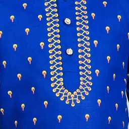 AHLAN APPARELS Boys Geometric Printed Mandarin Collar Kurta with Patiala image 2