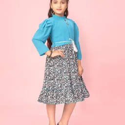 BAESD Floral Print Georgette A-Line Midi Dress image 1