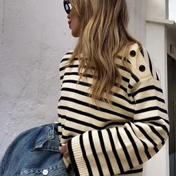 StyleCast x Revolte Women Striped Printed Pullover image 2