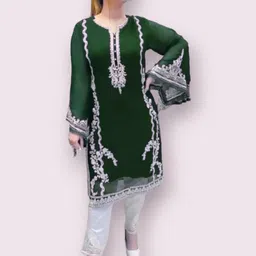 snizvi Women Ethnic Motifs Embroidered Regular Thread Work Kurta with Trousers-picture-31