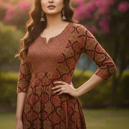 ftDiva Women Ethnic Motifs Embroidered Anarkali Kurta image 2