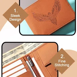 SAMTROH Men Animal Printed Zip Detail Two Fold Wallet image 4