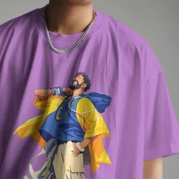 SENO TEX Graphic Printed Oversized Cotton T-shirt image 3