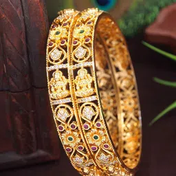 Anouk Set Of 2 Gold-Plated American Diamond Studded Bangles-picture-53
