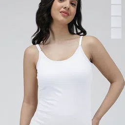 AMUL COMFY Pack Of 5 Pure Cotton Camisoles With Adjustable Straps-picture-32