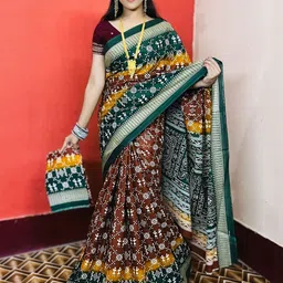 ARTFUL THREADS Ethnic Motifs Pure Cotton Handloom Sambalpuri Saree-picture-15