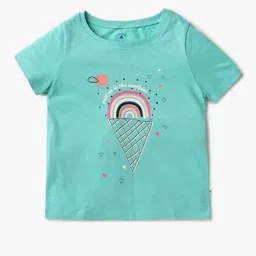 GAP Girls Graphic Printed Crew Neck Pure Pure Cotton Relaxed Fit T-shirt-image-81