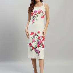 attire empire Attire Women Empire Floral Print Bodycon Midi Dress-picture-40