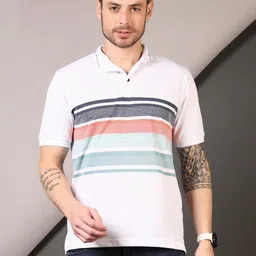 V-Mart Men Striped Mandarin Collar Cotton T-shirt-picture-24