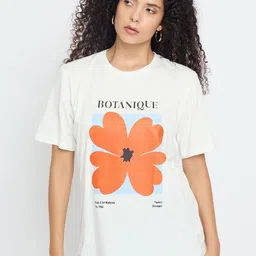 Mast & Harbour Women Graphic Printed Round Neck Cotton Relaxed Fit T-shirt-picture-35