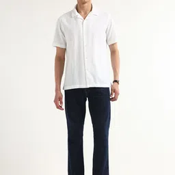 Arrow Men Slim Fit Textured Cuban Collar Pure Cotton Elixir Shirt image 5